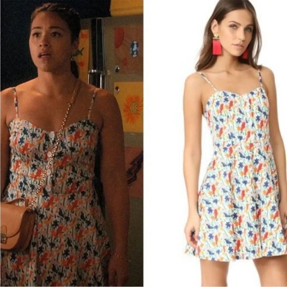 Alice + Olivia 🦜 Nella Bird Party 🦜 Floral & Parrot  Mini Dress - SO cute!!